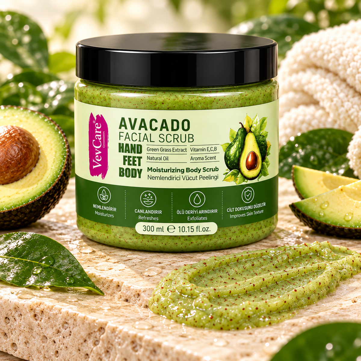 VevCare Avokadolu Arındırıcı Vücut Peelingi